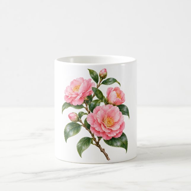 Rosa kameliagren kaffemugg (Center)