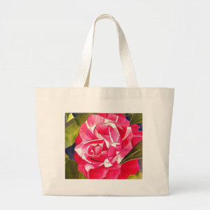 Rosa Kamellas vattenfärgsmålning av blommor Jumbo Tygkasse