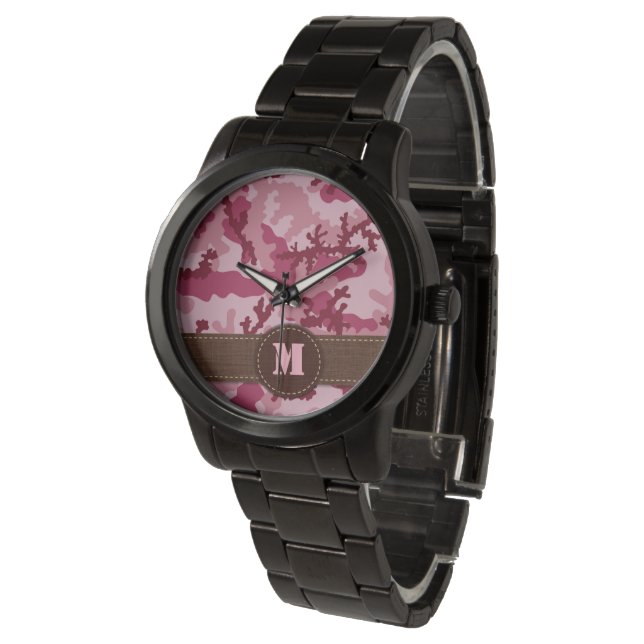 Rosa kamouflage armbandsur (Vinklad)