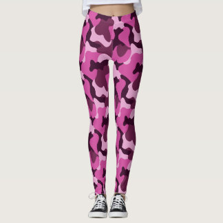 Rosa kamouflage flickig Y2K-gatustil Leggings
