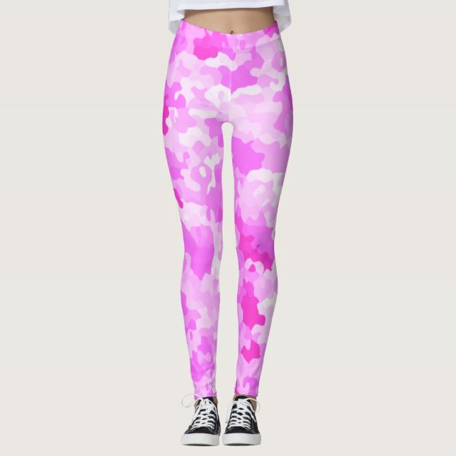 Rosa kamouflage leggings (Framsida)