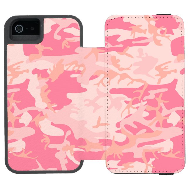 Rosa kamouflage, militär, armé incipio iPhone wallet skal (Folio Öppen)