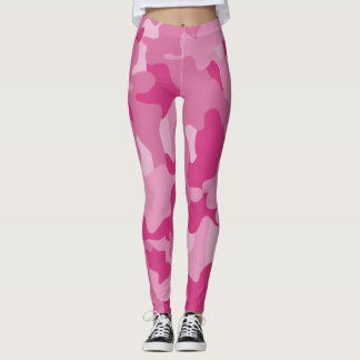 Rosa kamouflage-mönster leggings