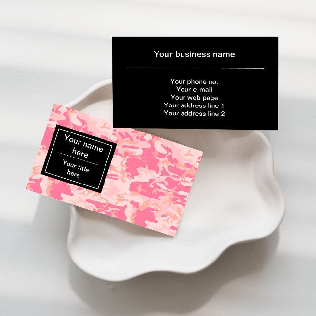 Rosa kamouflage mönster, militär, armé visitkort (Skapare uppladdad)