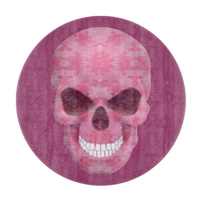 Rosa kamouflage skalle skärbräda (Framsidan)