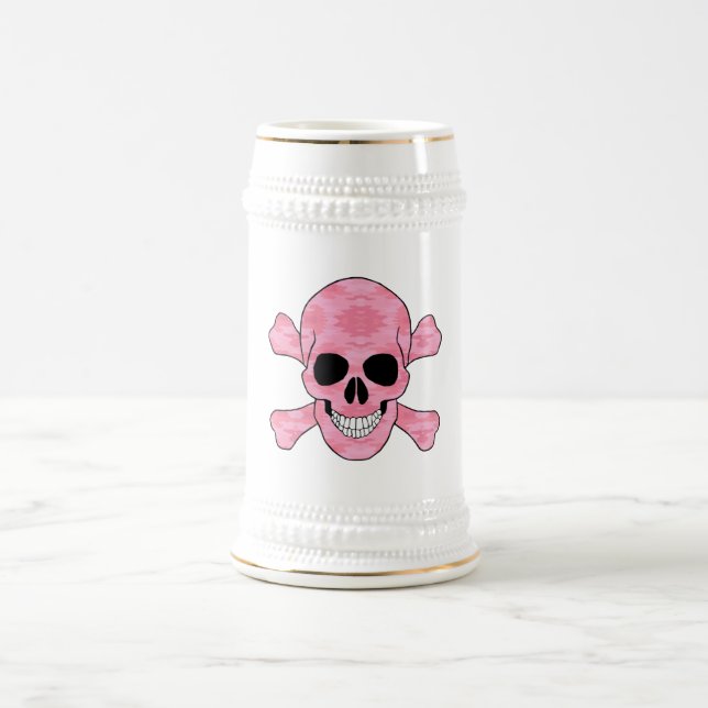 Rosa Kamouflage Skull och Crossbone Stein Sejdel (Center)
