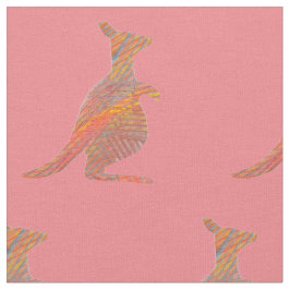 Rosa känguru kammad bomullsflicka tyg