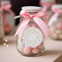 Rosa Kanin Balett Baby Shower Runt Klistermärke