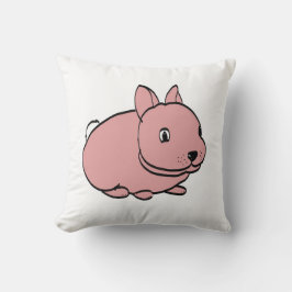 Rosa-kanin-design på kudde