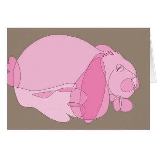 Rosa kanin hälsningskort
