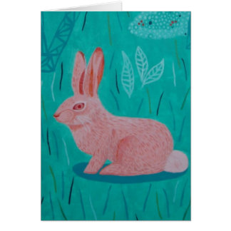 rosa kanin hälsningskort