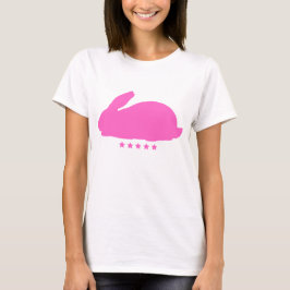 Rosa kanin med stjärnor t shirt