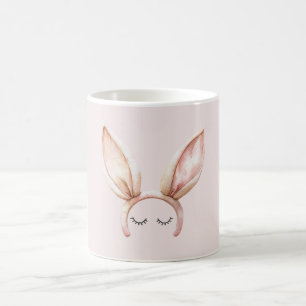 Rosa kaninöron ögonfransar kaffemugg