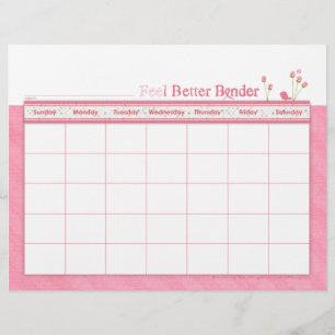 Rosa känner bättre Binder Calendar Flyer