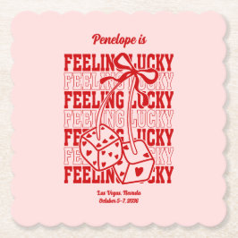 Rosa Känner Mig Lucky Sängvätningsparty Coasters Underlägg Papper