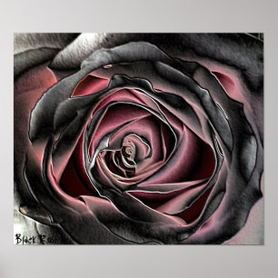 Rosa kanvastryckaffisch för svart poster