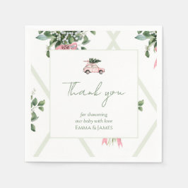 Rosa Kar & Träd Vattenskärtskockor Pappersservett