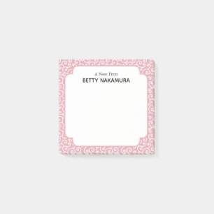 Rosa Karakusa Japansk vinjur Mönster Post-it Block