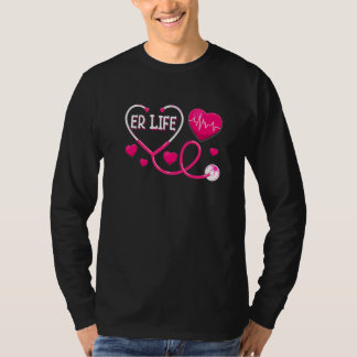 Rosa kärlek akutmottagning Liv Puls Läkaren Sjuksk T Shirt