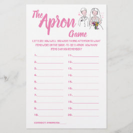ROSA KÄRLEK APRON SHOWER GAME CARD FLYGBLAD