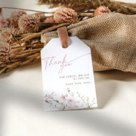 Rosa Kärlek är i Tacken Bloom Wildblomma Presentetikett