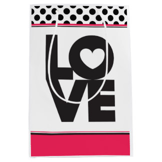 Rosa Kärlek Black Dots Gift Bag
