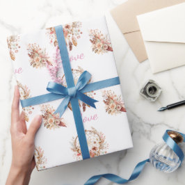 Rosa Kärlek Boho Blommigt Feathers Dream Catcher Presentpapper