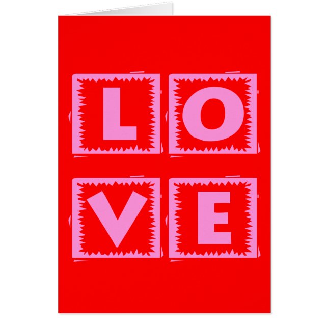 Rosa Kärlek Box Hälsningskort (Framsidan)