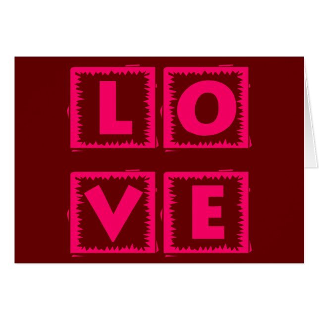 Rosa Kärlek Box Hälsningskort (Framsidan Horizontal)