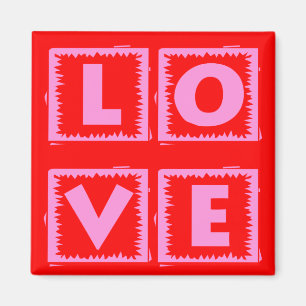 Rosa Kärlek Box Magnet