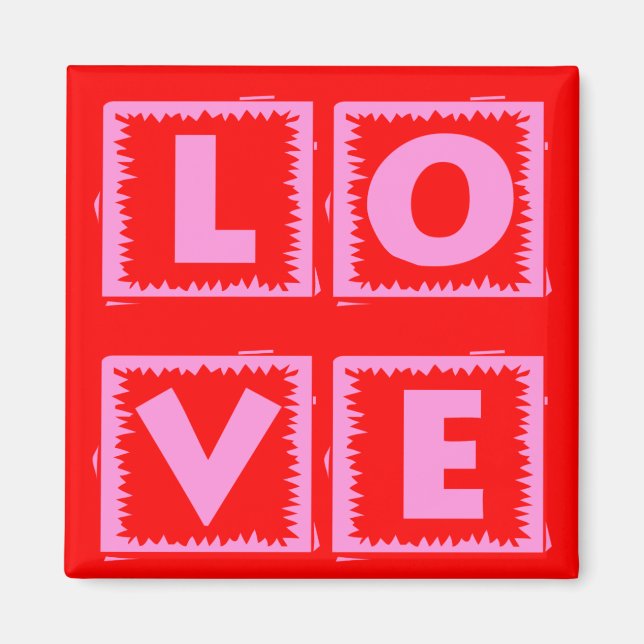 Rosa Kärlek Box Magnet (Framsidan)