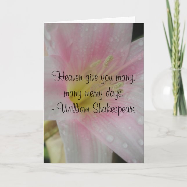 Rosa Kärlek Bröllop Shakespeare Citat Helgkort (Framsida)