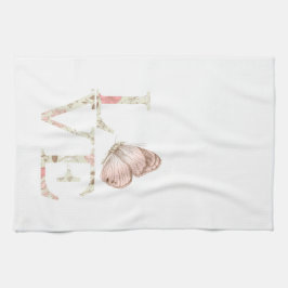 Rosa Kärlek Butterfly Blommigt Kökshandduk