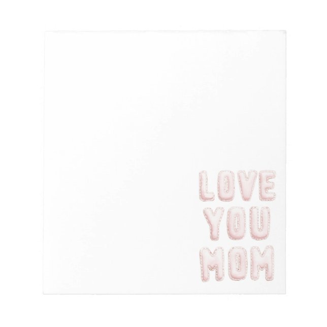 Rosa kärlek du mamma mors dag anteckningsblock (Framsida)