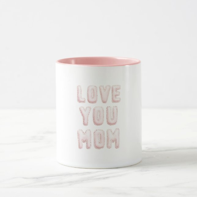 Rosa kärlek du mamma mors dag mugg (Center)