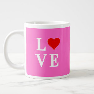 Rosa KÄRLEK Elegant Snyggt Jumbo Mugg