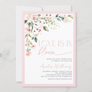 Rosa Kärlek finns i Blommigten Bloom Watercolor Inbjudningar