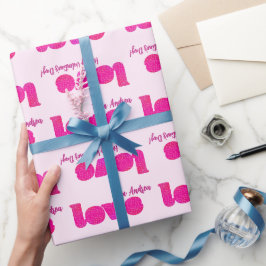 Rosa Kärlek Glad Alla hjärtans dag Presentpapper