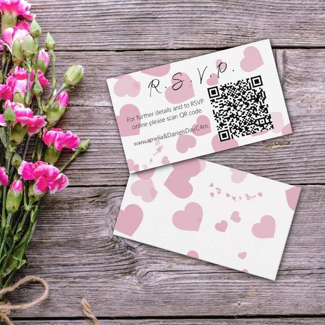 Rosa Kärlek Heart Online OSA Note Card Anteckningskort (Skapare uppladdad)