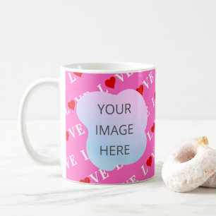 Rosa KÄRLEK Heart Snyggt Kaffemugg