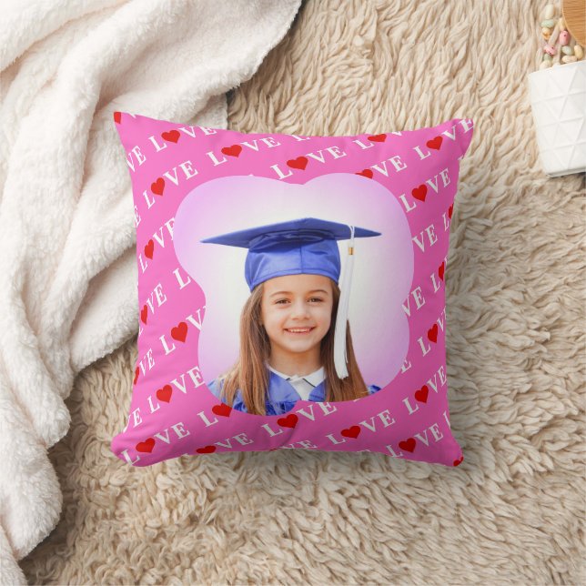 Rosa KÄRLEK Heart Snyggt Kudde (Filt)