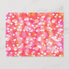Rosa Kärlek Heart Valentine Mönster Helg Vykort
