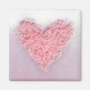 Rosa Kärlek Heart Wool Knitting Valentindagen Magnet