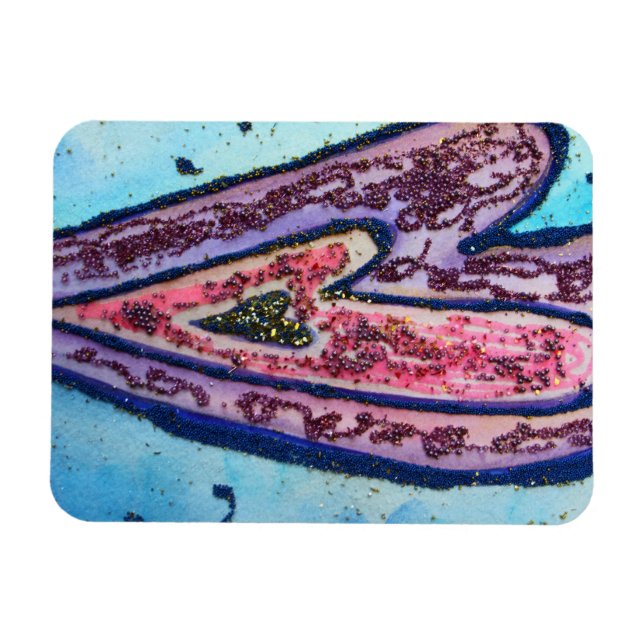 Rosa Kärlek Hearts Art Inspirational Fridge Magnet (Horisontell)