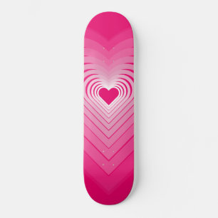 Rosa Kärlek - Hearts Mini Skateboard Bräda 18,5 Cm