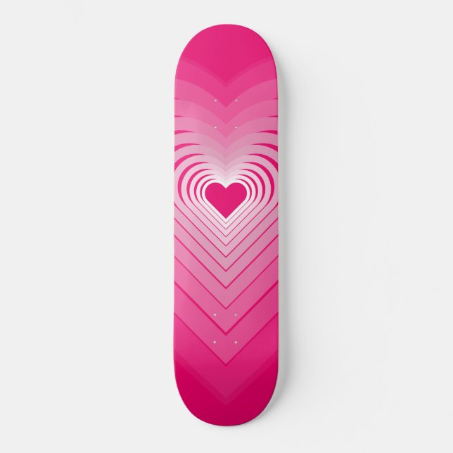 Rosa Kärlek - Hearts Mini Skateboard Bräda 18,5 Cm (Framsida)