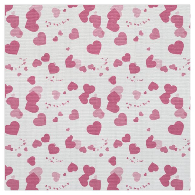 Rosa Kärlek Hearts Tyg (Provkarta)