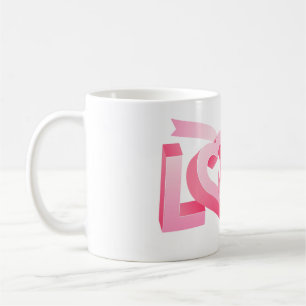 Rosa Kärlek Hjärtband Kaffemugg