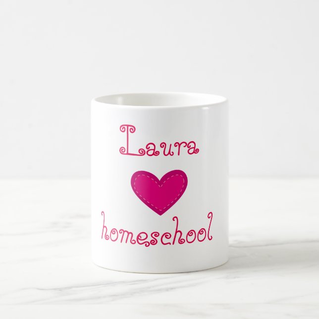 Rosa kärlek homeschool kaffemugg (Center)