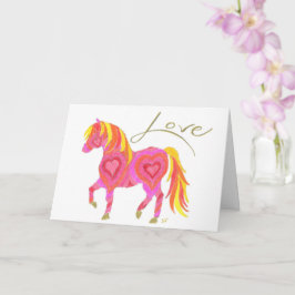 Rosa Kärlek Horse med kort i vikt av Sherry Jarvis